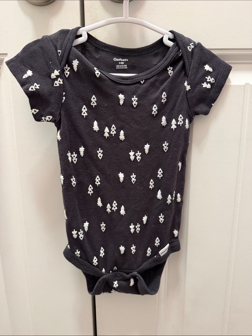 Gerber Black Baby Bodysuit 3-6 month